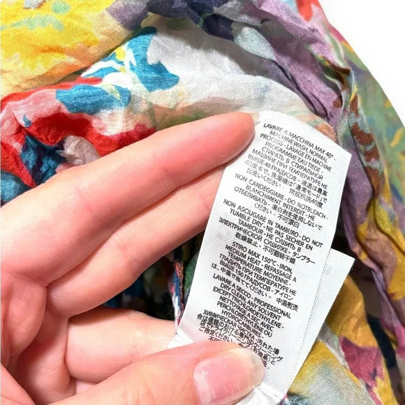 Stella McCartney Floral Watercolor Rainbow Cotton Ruffle Girl's Dress 9 Months - Picture 6 of 6